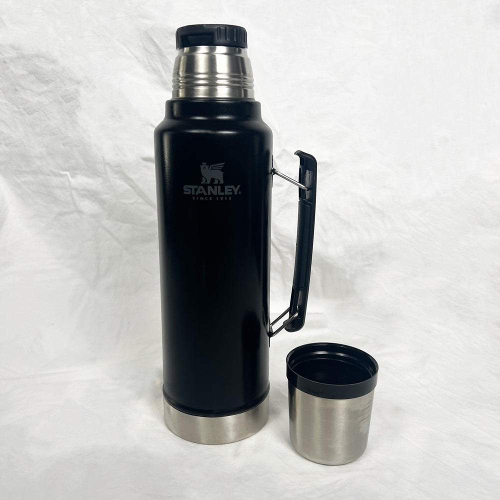 Stanley Black Thermos with Cup